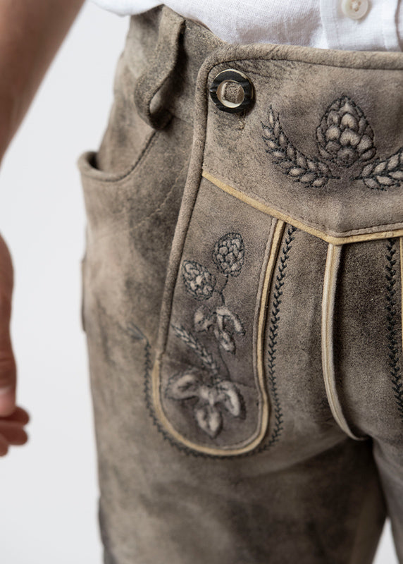 Lederhose "Reinheitsgebot" - graubraun - Image 4