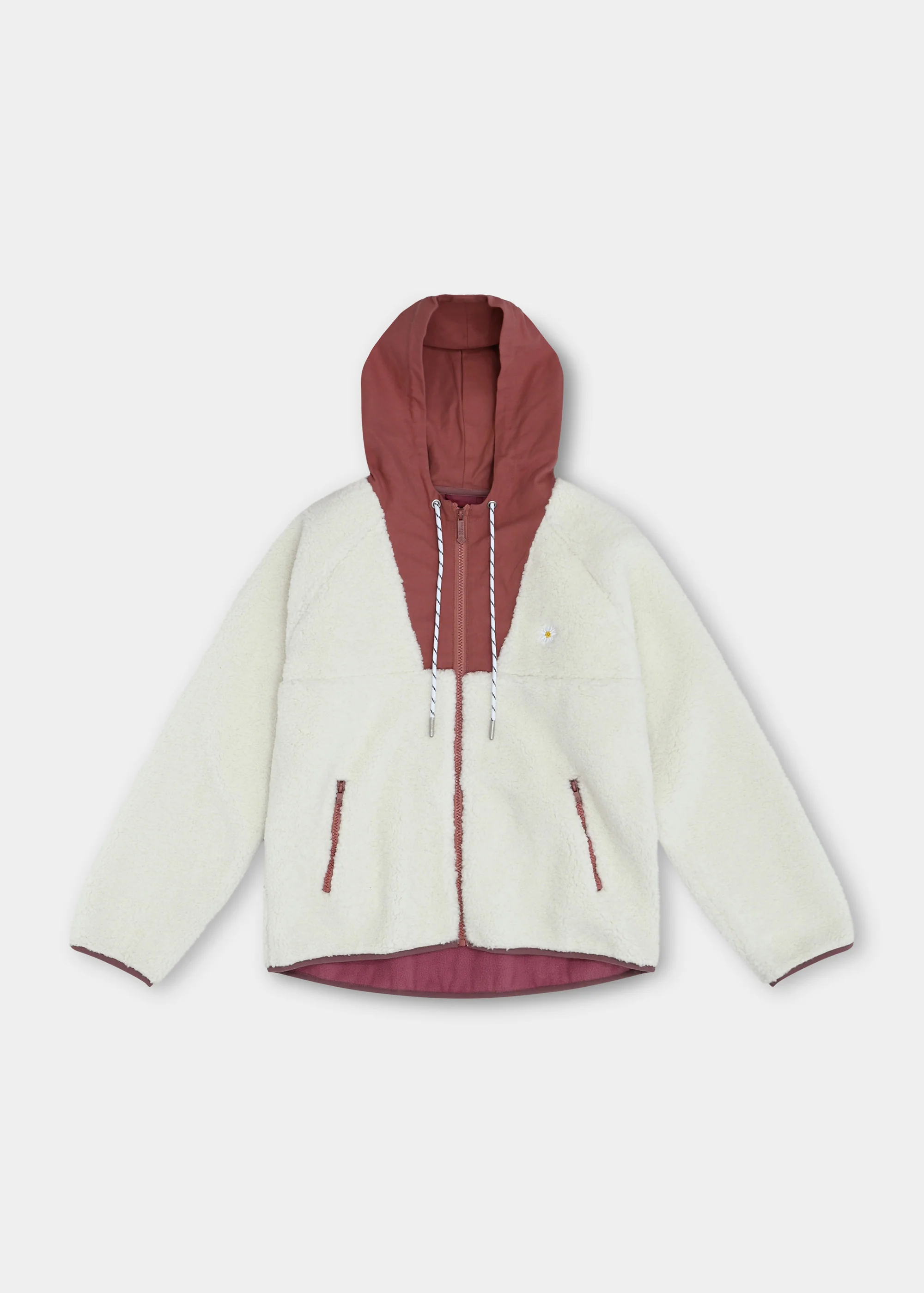 Sherpa-Zipper "Frida" - natur/rosa (Damen)