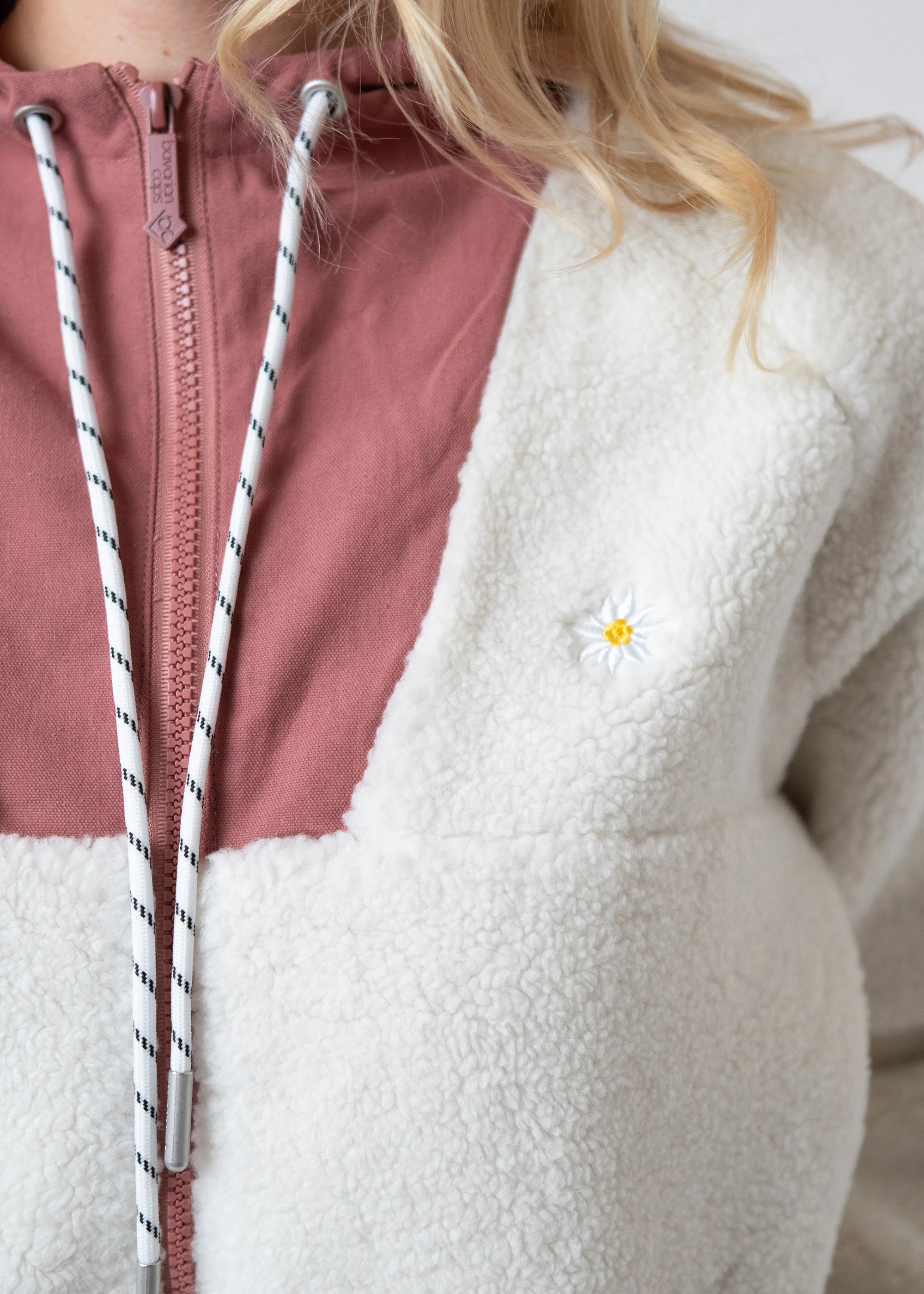 Sherpa-Zipper "Frida" - natur/rosa (Damen) - Image 3