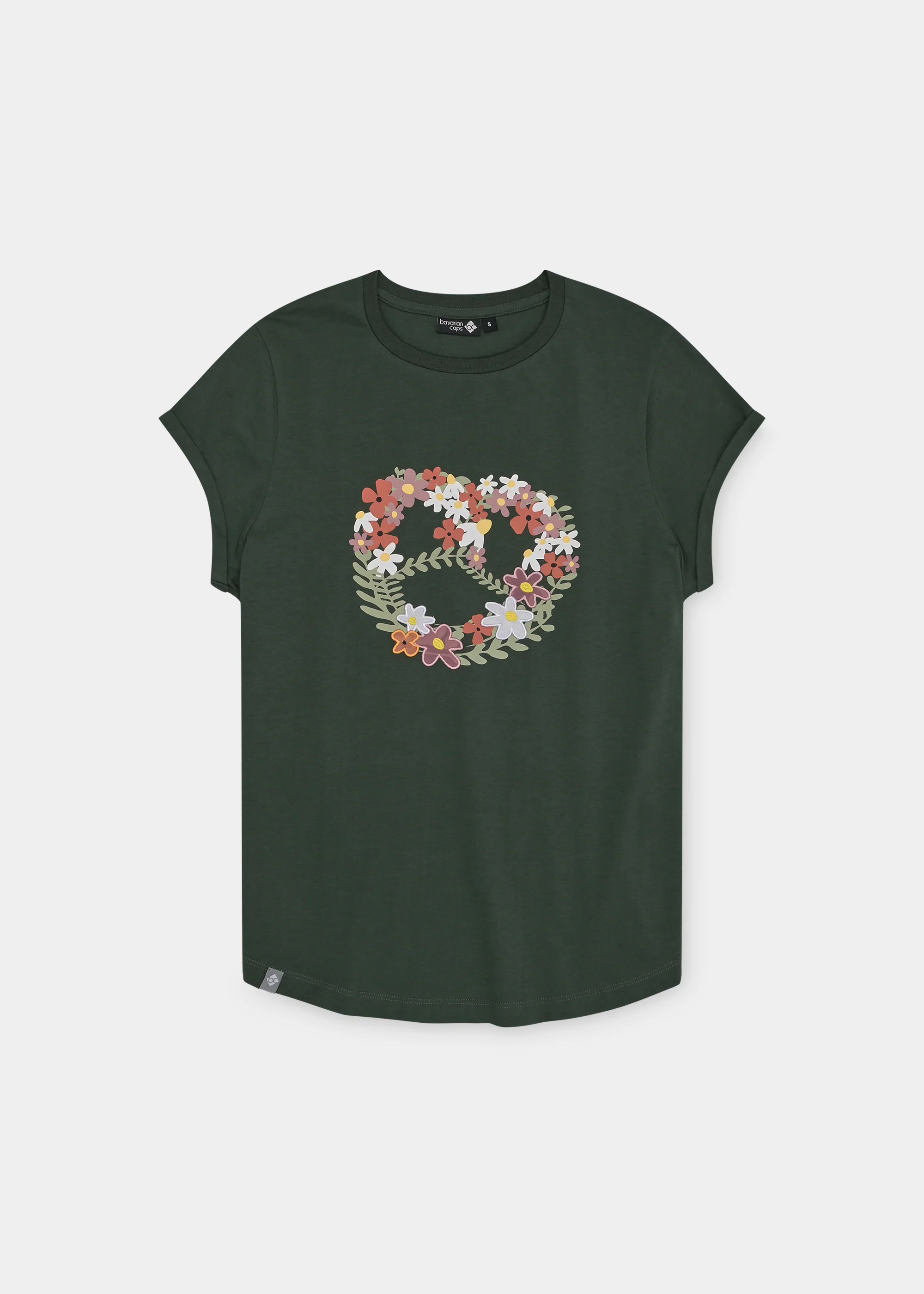 T-Shirt "Blumenbreze" - tannengrün