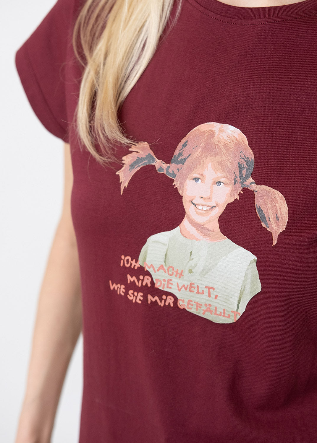 T-Shirt "Pippi Langstrumpf" - weinrot - Image 3